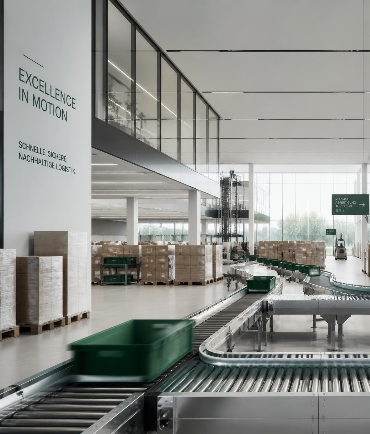 Modern automated European logistics and distribution hub used by Sergotech